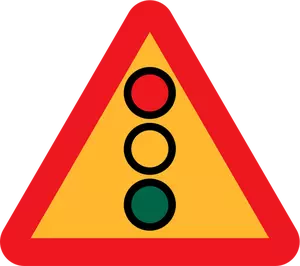 Traffic lights ahead sign vector image