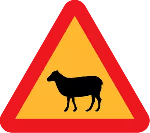 Warnung Schafe Road Sign Vektorgrafiken