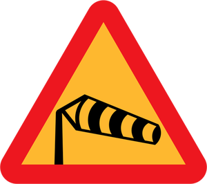 Side winds traffic sign vector illustration