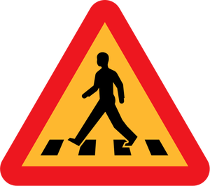 Pedestrian crossing sign vector clip art