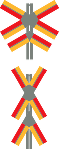 Vector image of train crossing road sign