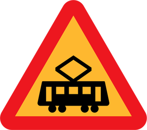 Road symbol for tram crossing vector graphics