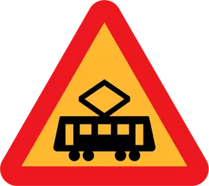 Road symbool voor tram overschrijding van vectorafbeeldingen