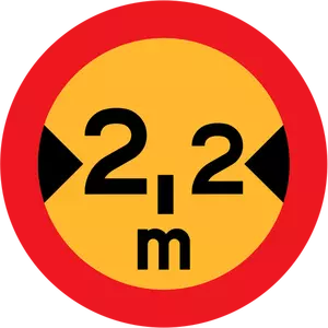 No vehicles with width over 2.2 meters road vector