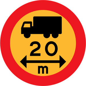 20m truck sign vector image