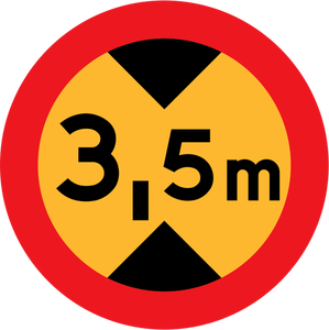 3,5 m Verkehr Vektor Straßenschild