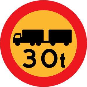 30 tone camioane vector drum semn
