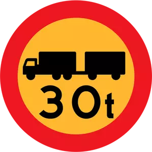 30 ton ciężarówki wektor znak drogowy