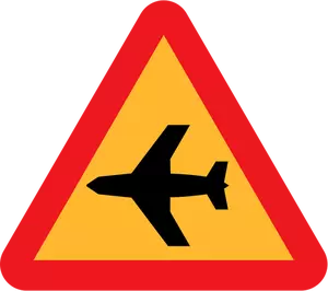 Nisko latające samoloty wektor znak drogowy