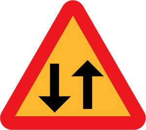 İki yönlü trafik vektör işareti