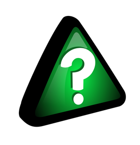 Vector de desen de semn de întrebare în triunghi verde