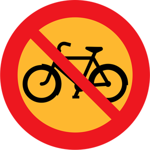 Geen fietsen weg teken vectorillustratie