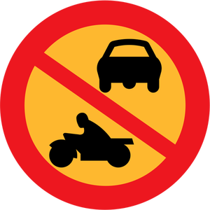 Inga motorcyklar eller bilar vector tecken