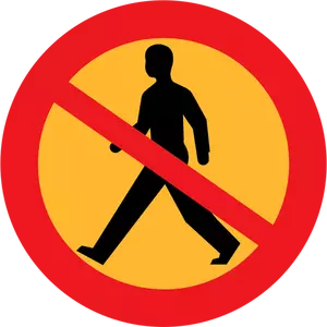 No pedestrians vector road sign
