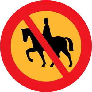 Geen gereden of begeleid paarden vector verkeersbord