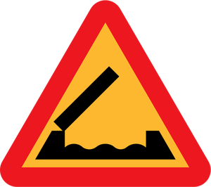 Retractable bridge road sign vector image