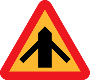 Verkehr Zusammenführen von linken und rechten Zeichen Vektor
