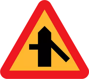 Sammenslåing trafikk vektor symbol