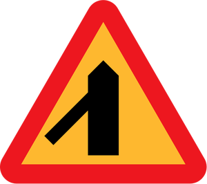 Traffic merging from left vector sign