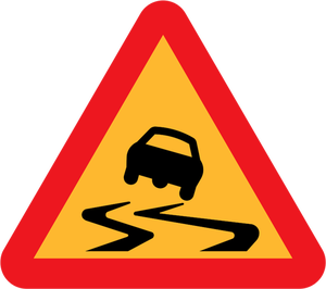 Slippery Road Vector Sign