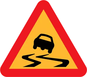 Rutschig Straßenschild Vektor