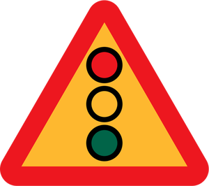Traffic lights ahead vector sign