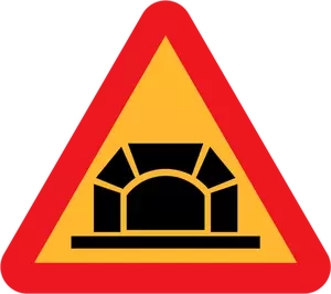 Tunnel vector road sign