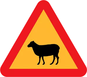 Vector bildet av sau trafikkskilt advarsel