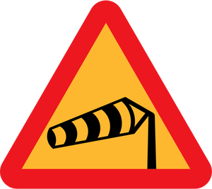 Side winds vector road sign