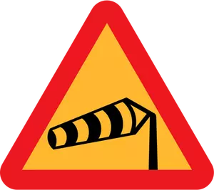 Boczne wiatry wektor znak drogowy