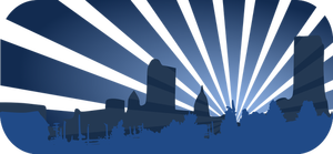 Blue city scene vector