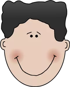 Blushed man smiling vector image