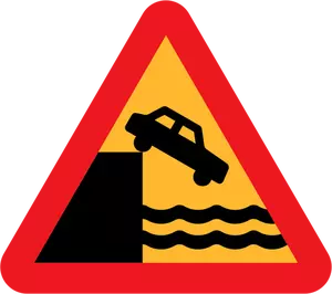 Falling off the cliff vector sign