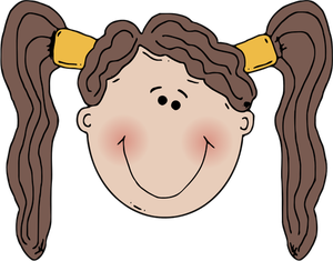 smiling girl face with rosy cheek vector clip art