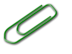 Green paperclip vector image