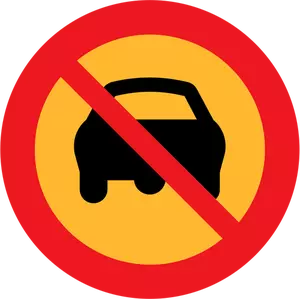 Samochody nie wektor znak drogowy
