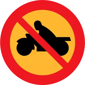 Tidak ada sepeda motor vektor tanda jalan