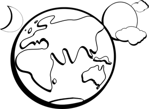 Grafika wektorowa streszczenie ziemi rysunek z okolicznych planet