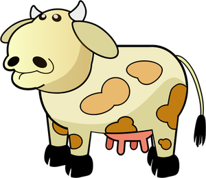 Vacă de desene animate cu pete maro vector illustration