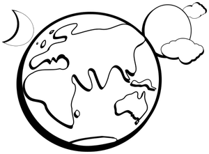 Aussie aarde overzicht vector tekening