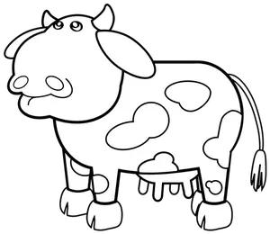 Lehmä sarjakuva piirustus vektori kuva