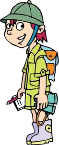Vector image of safari traveller kid