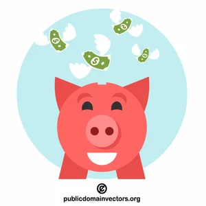 Safe money in a piggy bank