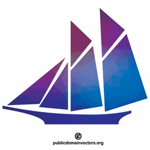 Sailing ship silhouette with pattern