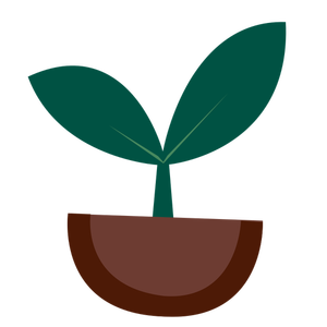 Vector afbeelding van kleine groene plant spruiten van de grond