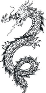Vector de dibujo de un dragón