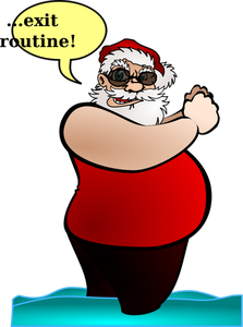 Papai Noel saindo imagem vetorial de rotina