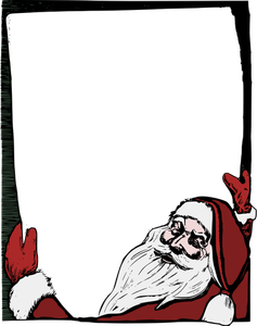 Santa hält ein Noticeboard Farbe Vektor-Bild