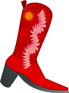 Czerwony boot kowbojem wektor wyobrażenie o osobie