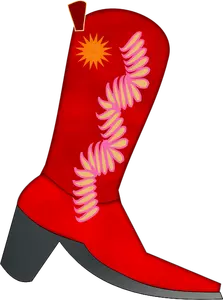 Punainen cowboy boot vektori kuva